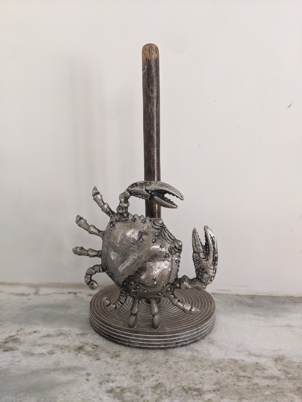 Mud Pie Metal Crab Paper Towel Holder - Silver Finish